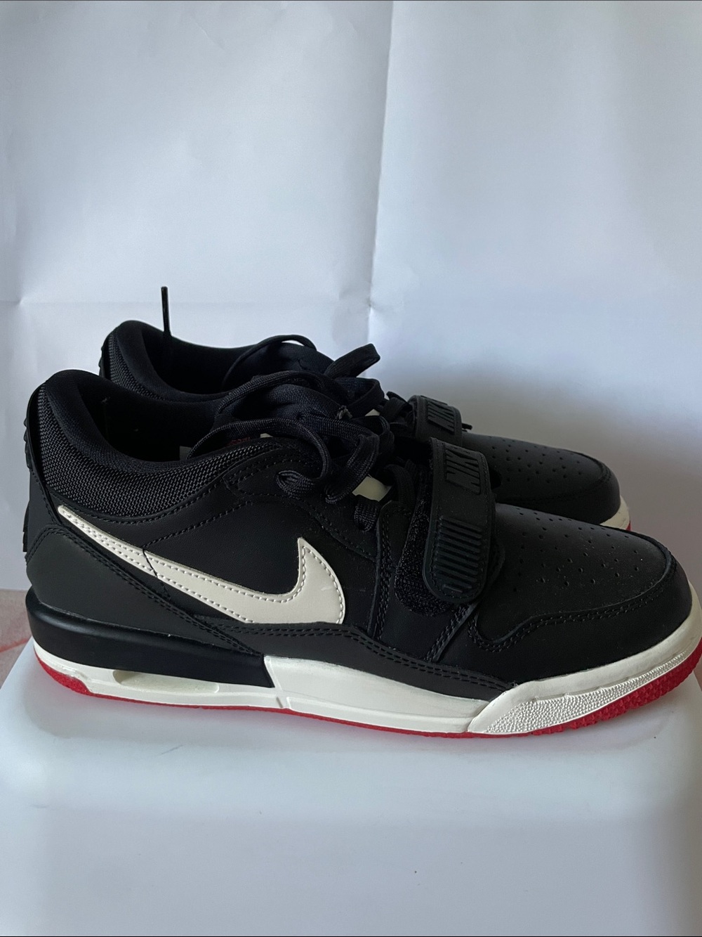Nike Kids Black/White Sneakers with Red Outsole Accent